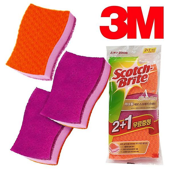 3M 2047 올인 아크릴 제로흠집 수세미3입