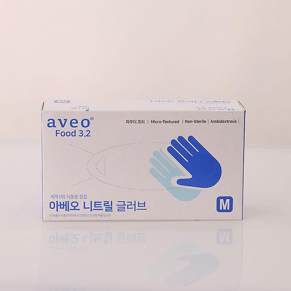  아베오 식품용 니트릴 장갑 블루 100매