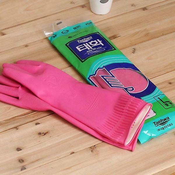  태화고무장갑(L 꽃밴)_핑크