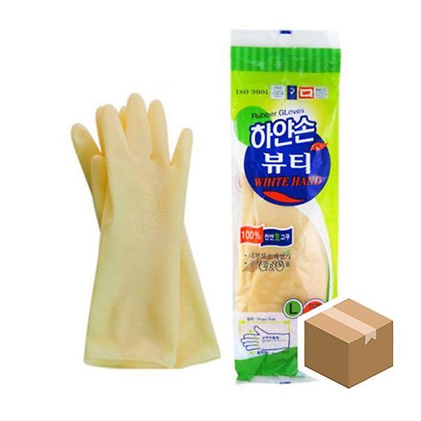  하얀손 뷰티 고무장갑 아이보리 L(대) 100개 BOX