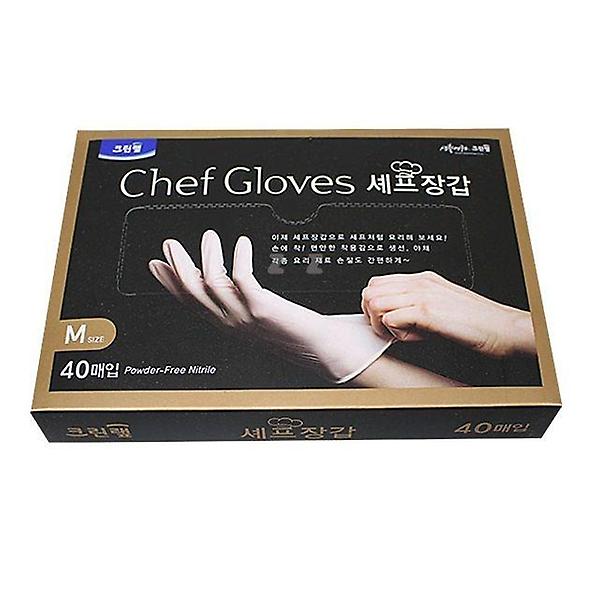  일회용 라텍스 니트릴장갑 셰프장갑 (M) 40매입