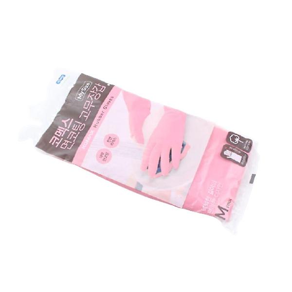  업소 식당용 설거지 면코팅 고급 고무장갑 핑크