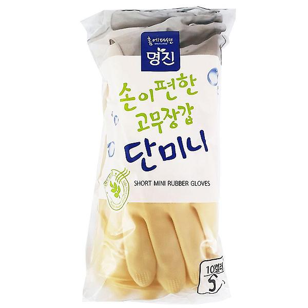  명진 손이편한 단미니 고무장갑S 10P 라텍스 주방장갑