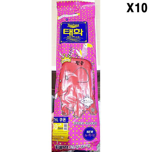  FK 태화 왼손 고무장갑 대 빨강색 X10