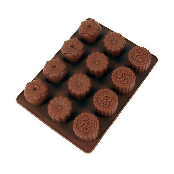  실리콘몰드 원형복 양갱 초콜렛 베이킹 몰드 12구