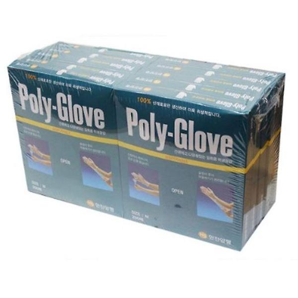  폴리글러브 병원 일회용 위생 비닐장갑 200매x10팩 M