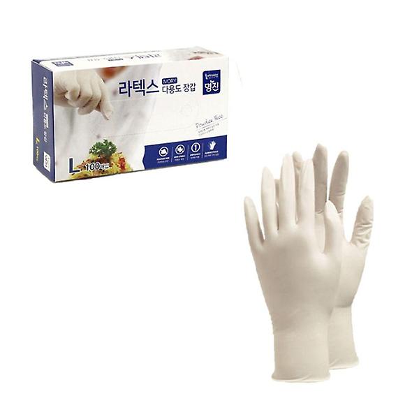  라텍스 백색 Myung Jin 니트릴 다용도 장갑 100개입