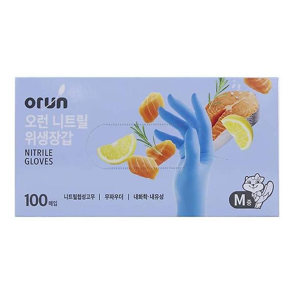  오런 니트릴 위생장갑 중 100매입