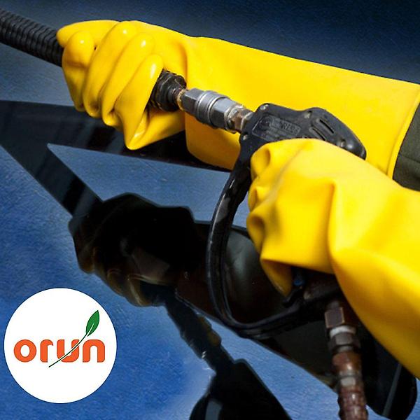  오런대광 공업용 고무장갑 노란 고무장갑 9호