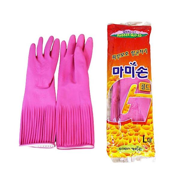  마미손 고무장갑 골드 L 핑크 1P 주방 설거지 청소
