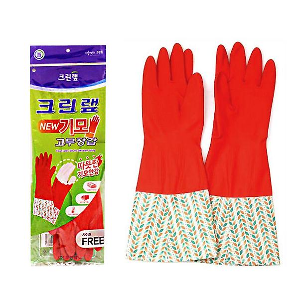  크린랩 기모 고무장갑 FREE 1P 주방 청소 설거지 장갑