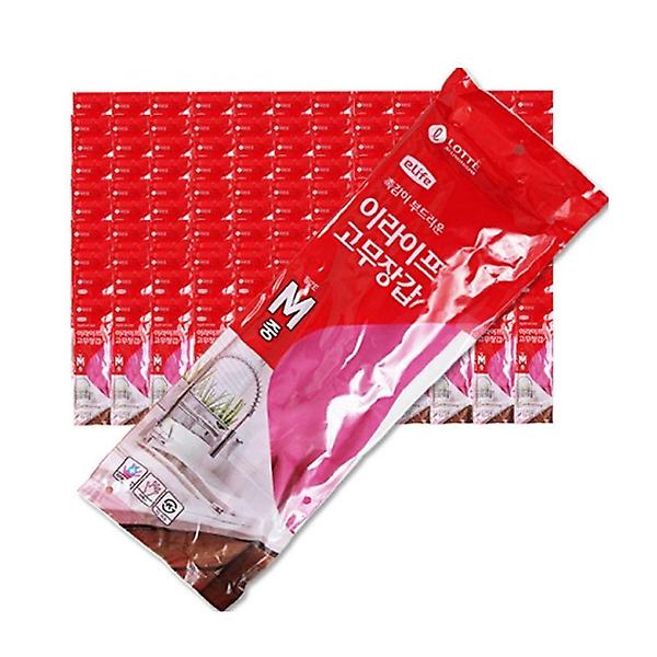  롯데 부드러운 고무장갑 M 100켤레 1P 주방 설거지