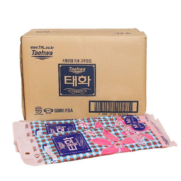  태화 고무장갑 올에이 핑크 M 100켤레 1P 주방 청소