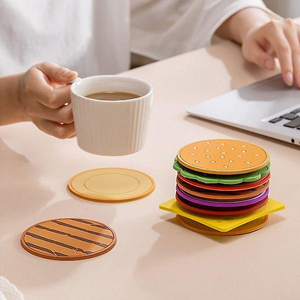  햄버거 티코스터 8P 컵받침대 잔 받침 컵홀더 코스터