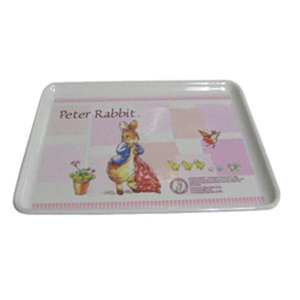  피터래빗 멜라민 쟁반 핑크(소)트레이 과일 접시 서빙