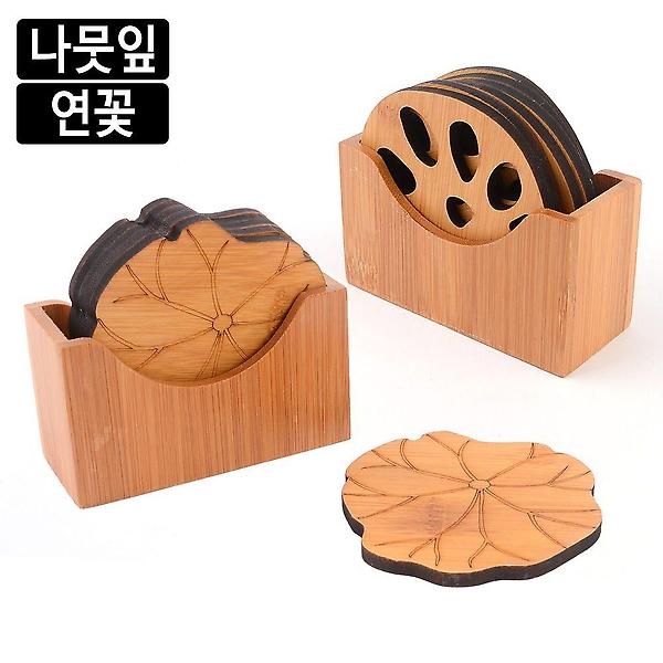  고급 우드 티 코스터 세트