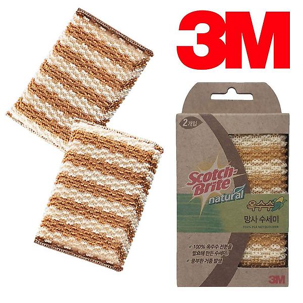  3M 0493 환경소재 옥수수 망사수세미 2개