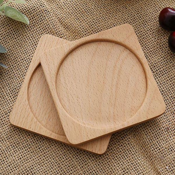  무드 스퀘어 우드코스터 컵받침 2p 티코스터 잔받침