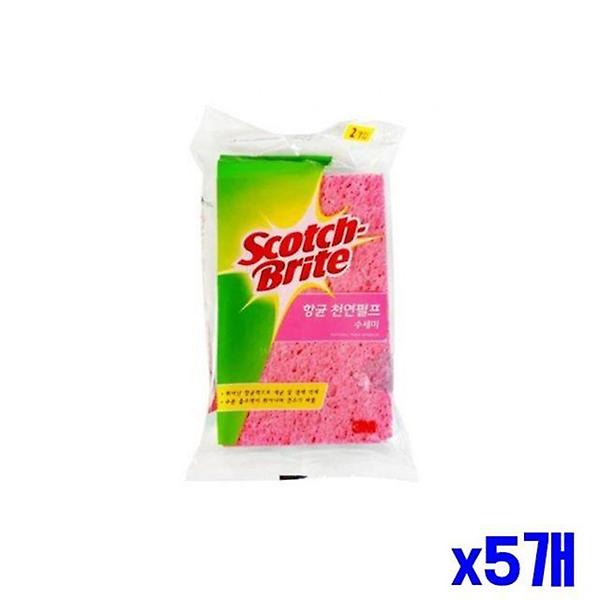  잘 닦이는 항균 천연펄프 수세미 2개입 x5개