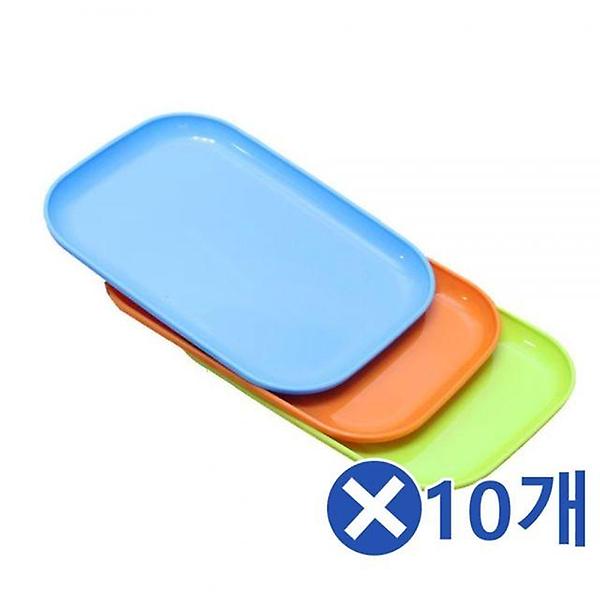  직사각형 쟁반 3Px10개-색상랜덤 과일쟁반 간식쟁반