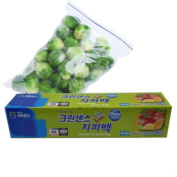  크린센스 한줄 신선 지퍼백 30x35 특대15매