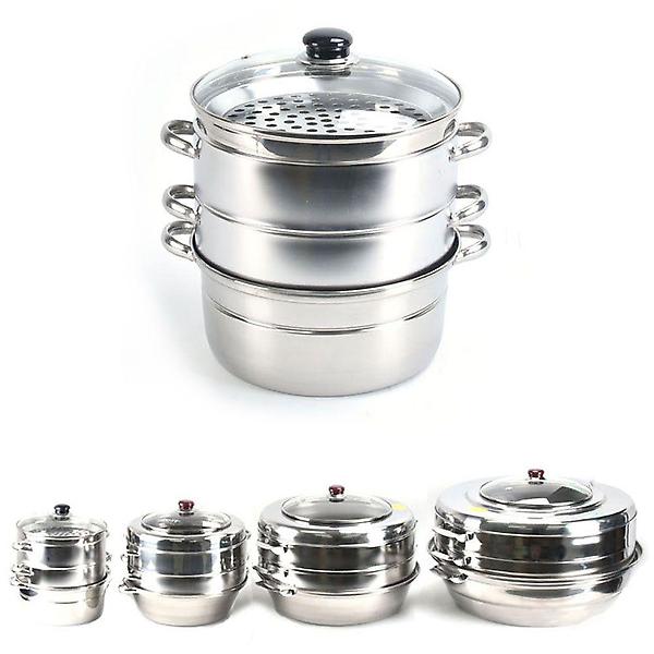  스텐 2단 만두찜솥 만두찜기 세트 2호 채반 32.5cm