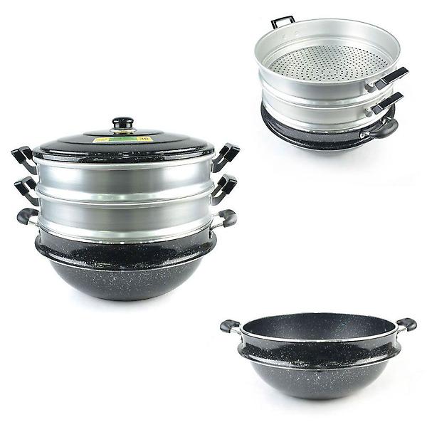  탁월한 열전도 3단 찜솥 찜기 가마솥 36cm 29호