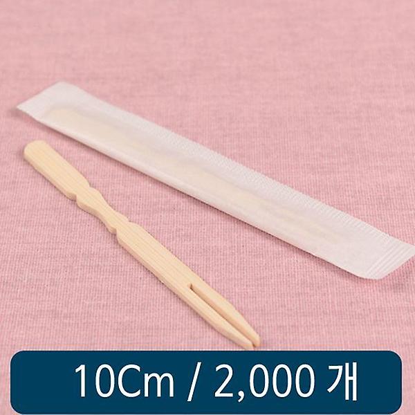  대나무 두발 포크 10cm 무지 개별포장 2000개
