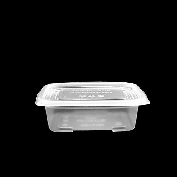  반투명 사각 죽용기 JW M-1317B 중형 PP용기 650ml