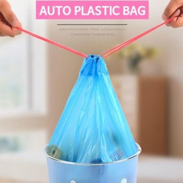  청소 쓰레기비닐 자동끈비닐봉지 15매 비닐봉투