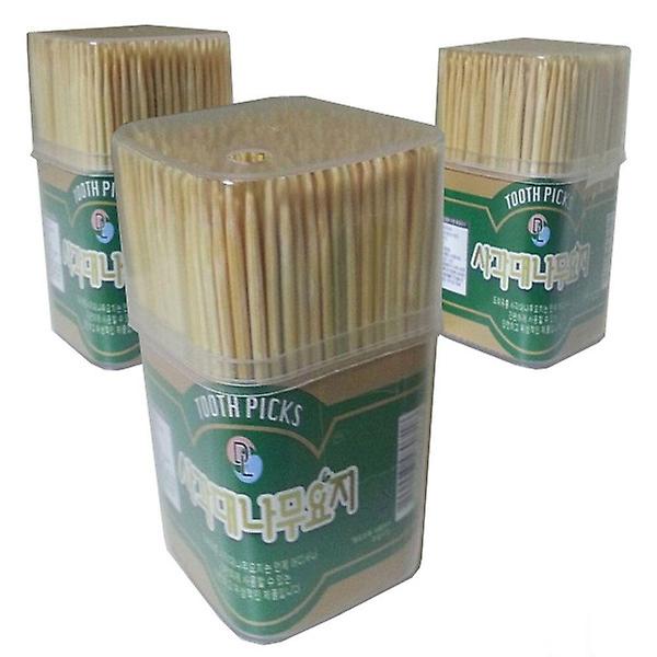  사각통 대나무 요지 이쑤시게 3통 요지 이쑤시