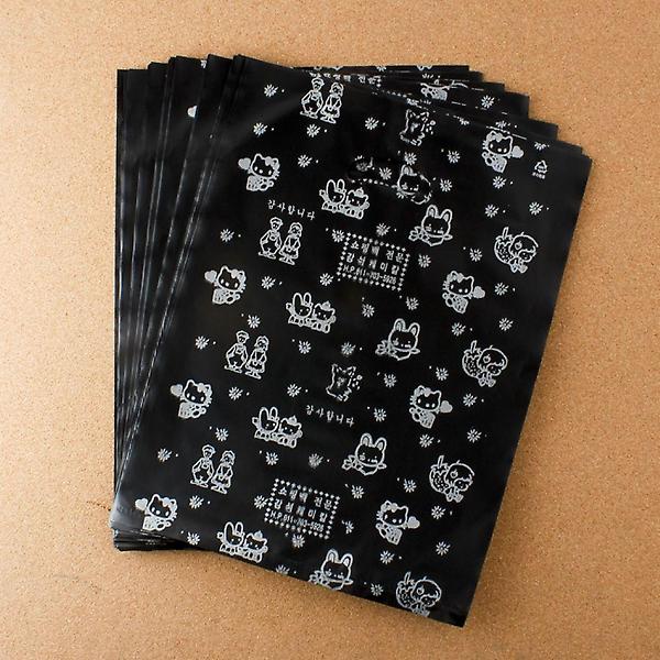  HWA 블랙 팬시 선물 비닐봉투 100매 세트