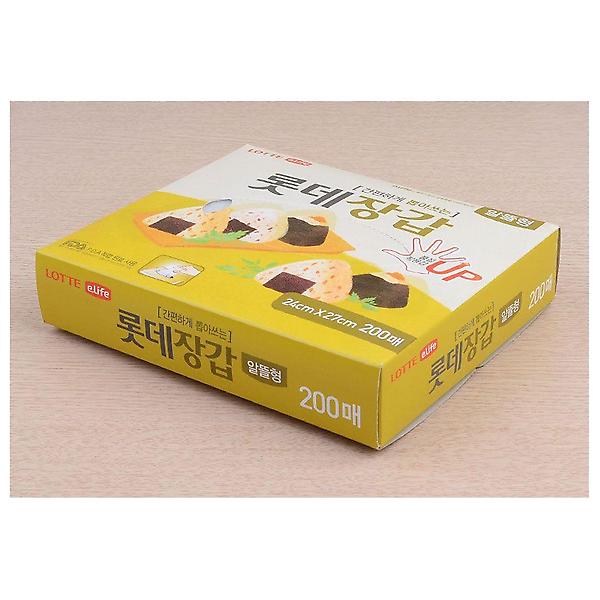  롯데 위생장갑 200매 알뜰 실속형 비닐장갑 크린장갑