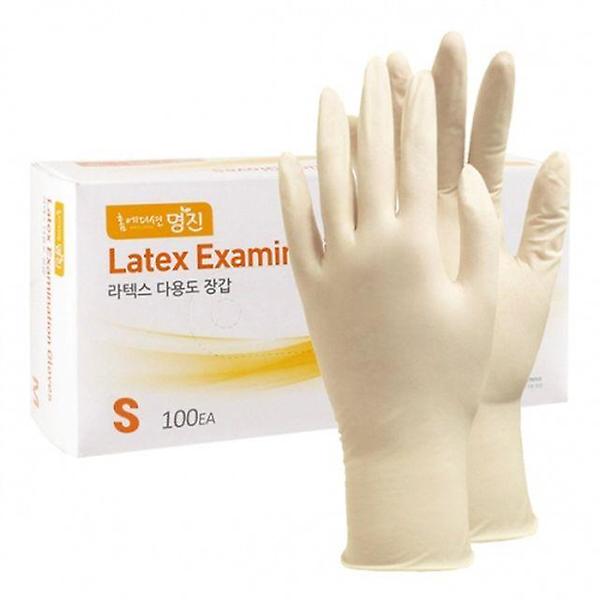  명진 라텍스 위생장갑 소 17x24cm 100매 아이보리