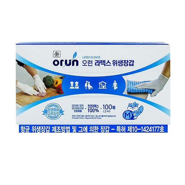  BTM 오런 라텍스 위생장갑-중형 100매