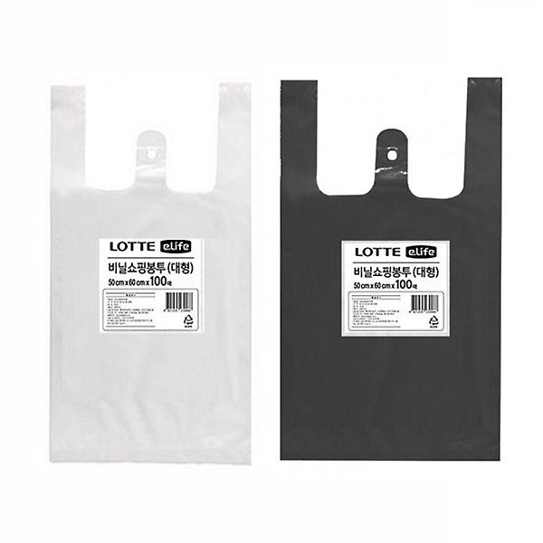  롯데 비닐봉지 대 100매 택1 비닐봉투 비닐쇼핑봉지