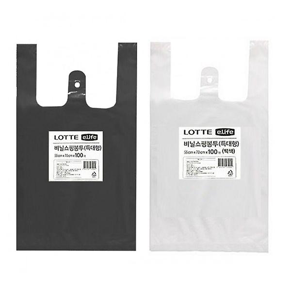  롯데 검정비닐봉지 특대 택1 100매 비닐봉투 쇼핑백