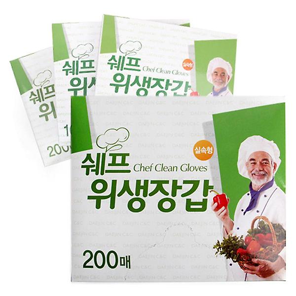  쉐프 위생장갑 200매 - 1개 / 비닐장갑