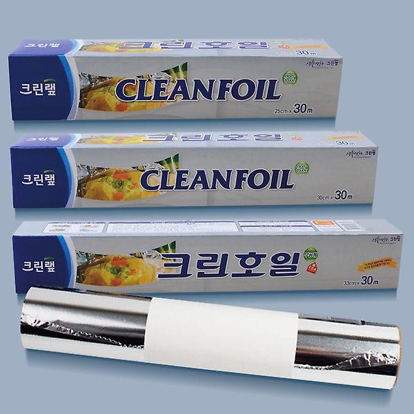  크린랩 크린호일 25/30/33cm 30M 알루미늄 쿠킹호일