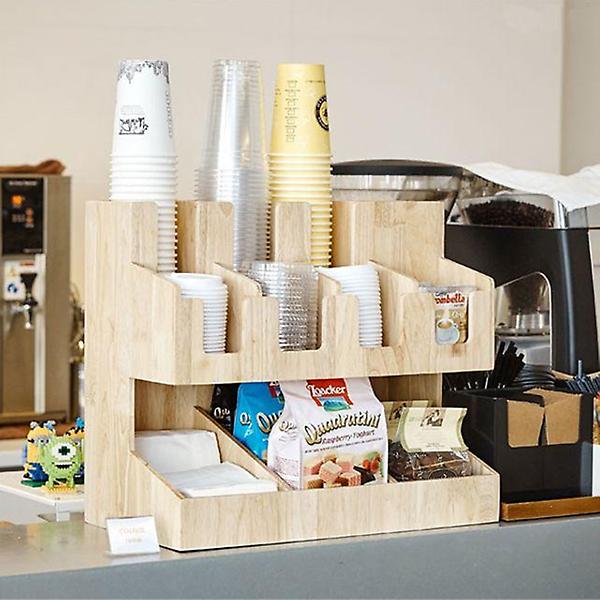  우드 와이드디스펜서 오거나이져 일회용컵정리 진열대