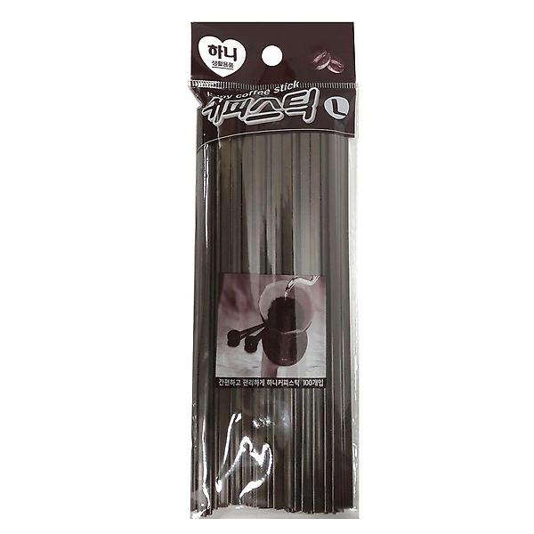  하니 커피스틱(L) 18cm 100개입 핫음료 일회용빨대