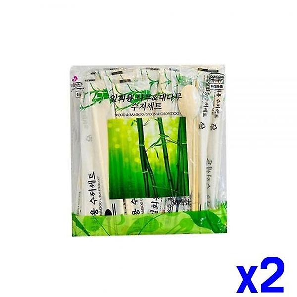 일회용 대나무 수저세트 50개 x2개 캠핑용 일회용수저