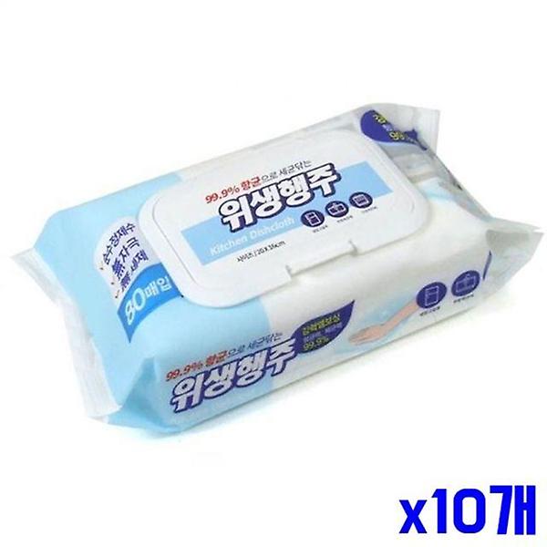  엠보싱패턴 행주티슈 80매 x10개
