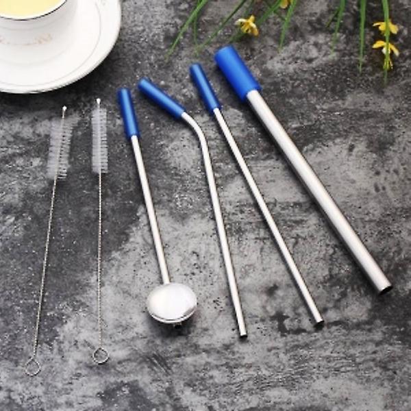  휴대용 스테인리스 빨대 6종세트 버블티 재사용
