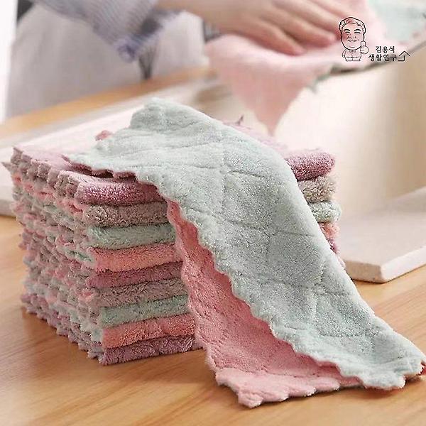  극세사 파스텔 요술행주 벨벳 주방 설거지 대형 10P