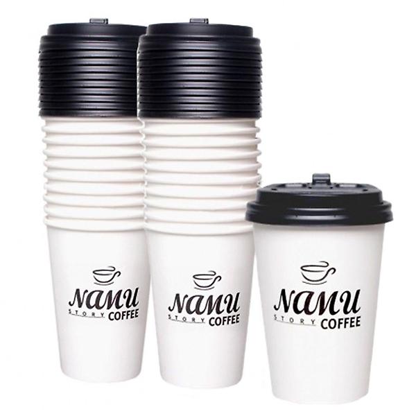  테이크아웃 뚜껑종이컵 20세트 커피컵 일회용 핫컵