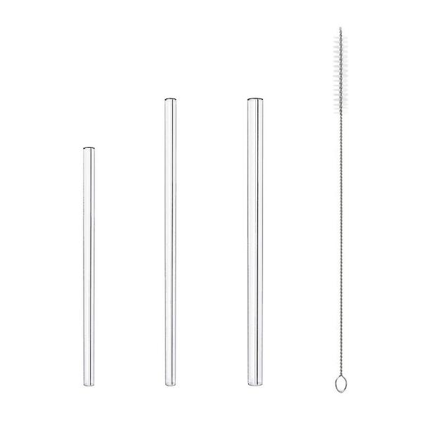  짧은 내열 유리빨대 3종+세척솔 1개 카페 유리컵 빨대