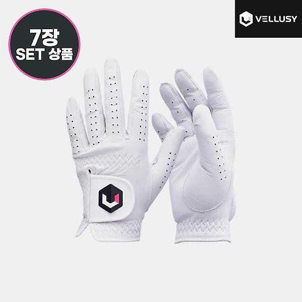  2023 벨루시 파워그립 클래식 여성(POWER GRIP CLASSIC) 양피 골프장갑[화이트][여성용/양손착용][7장묶음]