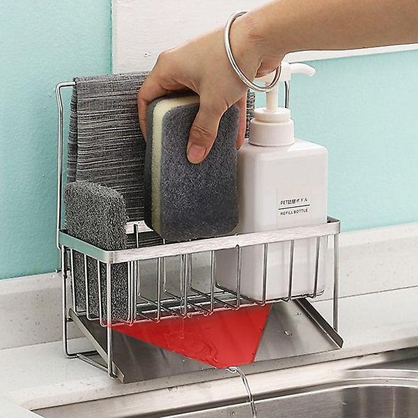  싱크대 수세미 주방세제 물빠짐 스텐 거치대 걸이형