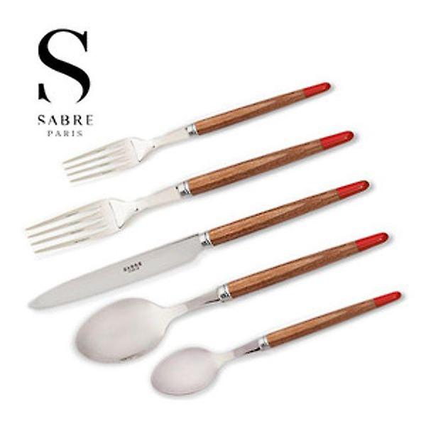  사브르 아쿠아렐레 우드 커트러리 레드 디너5종세트
